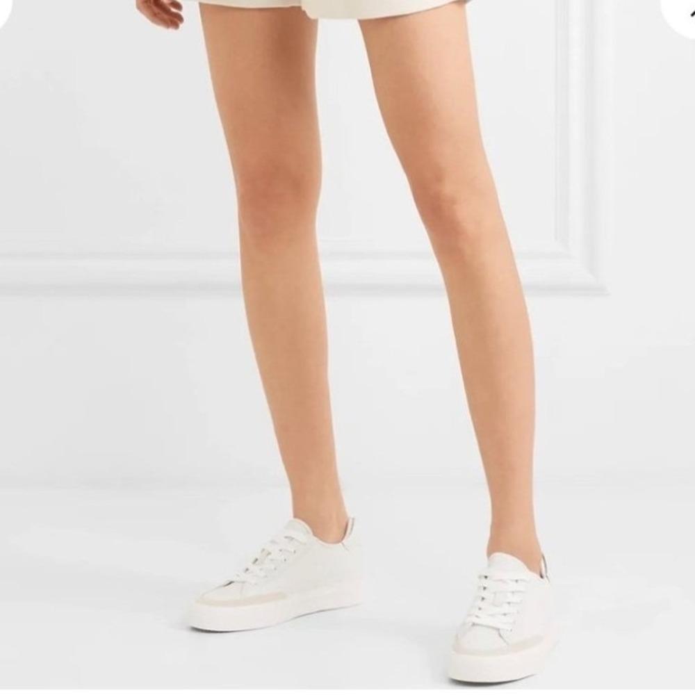 Rag & Bone White Leather Low Top Designer Luxury Sneakers Suede 6.5‎ Womens $250